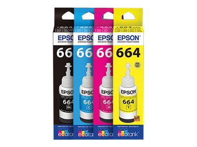 Epson T664 - Recarga de Tinta Amarilla Original para Impresoras Epson L380, L386, L395, L495, EcoTank ET-2600, 2650, L1455, L396, L606, L656